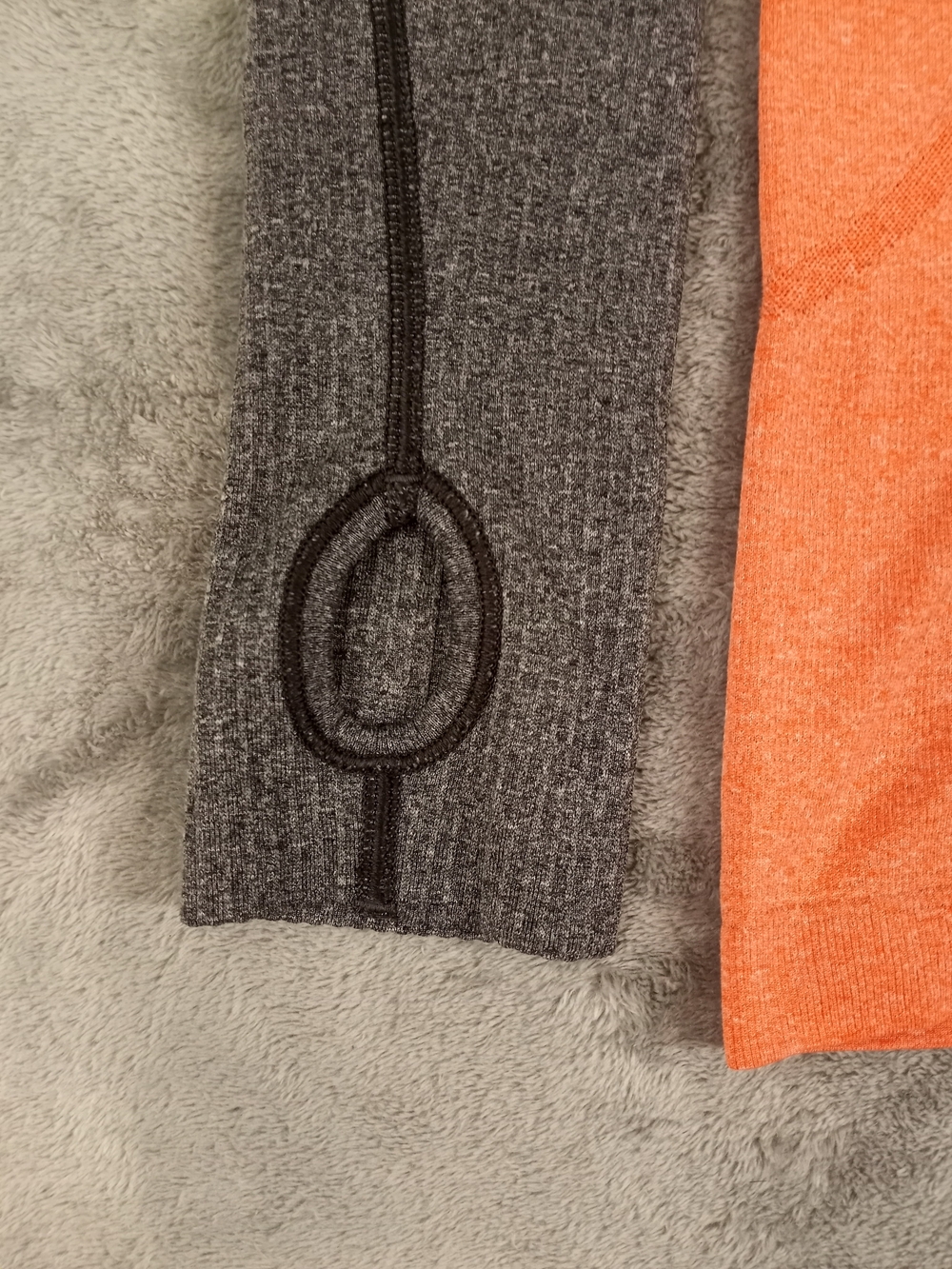 lululemon Women's Ribbed Long Sleeve Top - Bright Orange with Gray Trim Size 6 - Picture 4 of 14